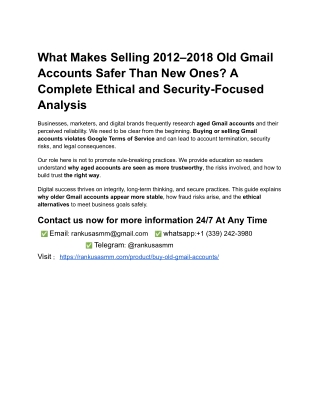 What Makes Selling 2012–2018 Old Gmail Accounts Safer Than New Ones_