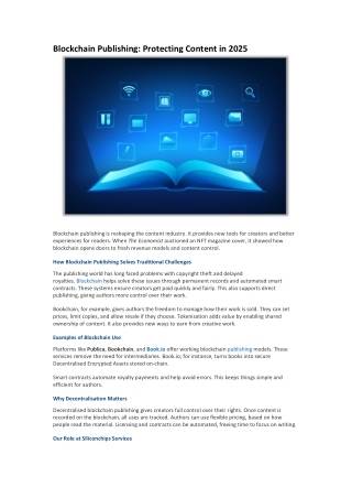 Blockchain Publishing Protecting Content in 2025