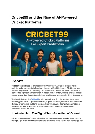 Cricbet99 and the Rise of AI-Powered Cricket Platforms