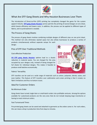 What Are DTF Gang Sheets and Why Houston Businesses Love Them