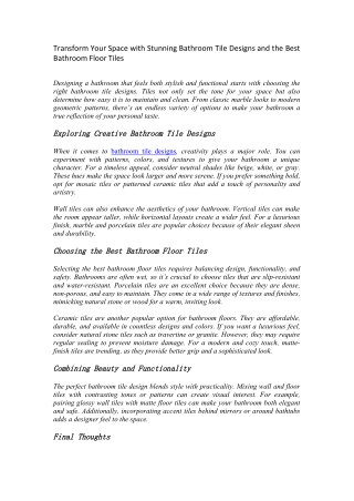 Tiles Design for Floor | Modern & Elegant | Lavish Ceramics