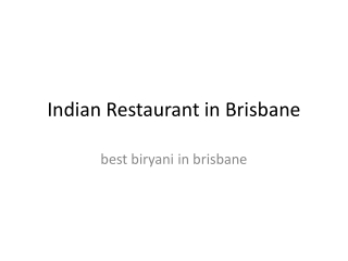 Indian Restaurant in Brisbane