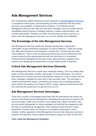 Dynamic Ads Management for Modern Businesses
