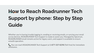 How to Reach Roadrunner Technical Support by phone: Full Guide