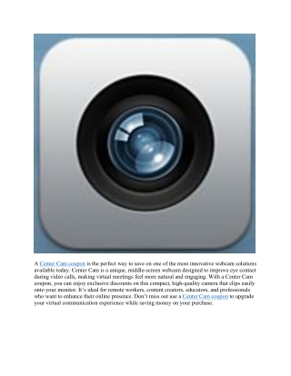 Center Cam Coupon – Save on Portable Webcams