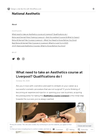 What need to take an Aesthetics course at Liverpool Qualifications do I