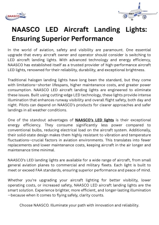 NAASCO LED Aircraft Landing Lights for Superior Performance