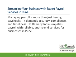 Best Payroll Services in Pune – Accurate, Compliant & Cost-Effective | HR Remedy