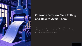 How to Avoid Errors in Plate Rolling