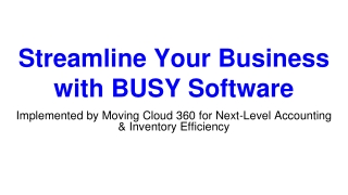 Streamline Your Business with BUSY Software