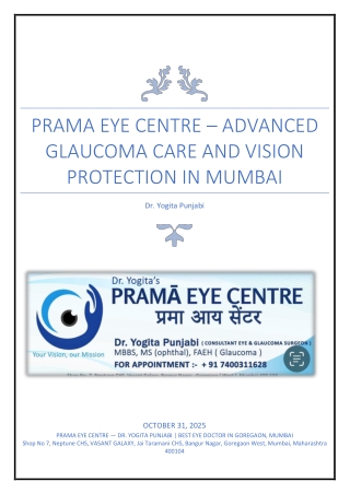 Prama Eye Centre – Advanced Glaucoma Care and Vision Protection in Mumbai