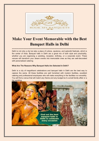 Get Banquet Halls in Delhi That Suit Every Pocket