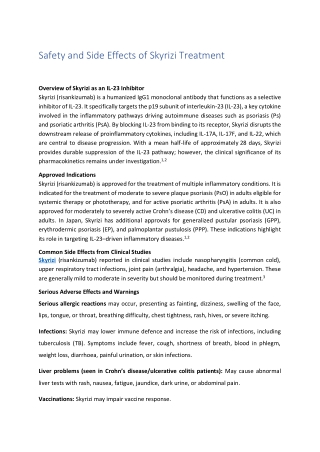 Safety and Side Effects of Skyrizi Treatment