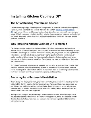 installing kitchen cabinets diy