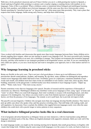 Preschool Near Me: Supporting Bilingual and Multilingual Learning