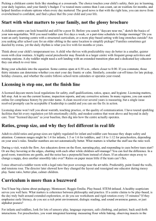 How to Choose the Right Childcare Centre for Your Family