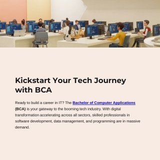 Kickstart Your Tech Journey with BCA