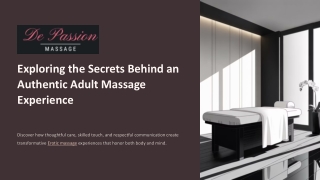 Exploring the Secrets Behind an Authentic Erotic Massage Experience