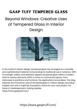 Glass Production Company in Vizag | Premium Toughened Glass Solutions by Gaap Tu