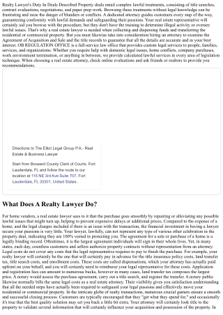 Property Lawyer's Duty In Transactions Described