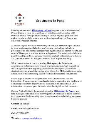 Seo Agency In Pune