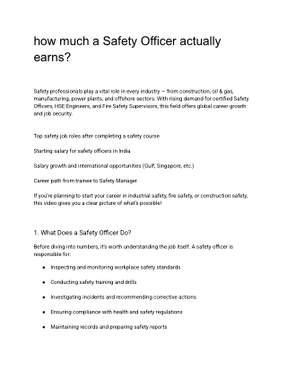 how much a Safety Officer actually earns