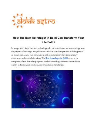 How The Best Astrologer in Delhi Can Transform Your Life Path
