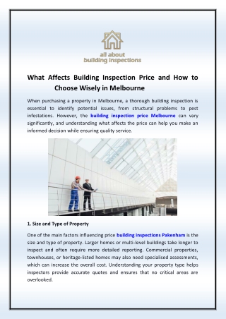 What Affects Building Inspection Price and How to Choose Wisely in Melbourne
