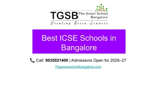 Best ICSE Schools in Bangalore Admission Open Call 9035021400