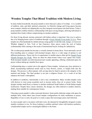 Wooden Temples That Blend Tradition with Modern Living