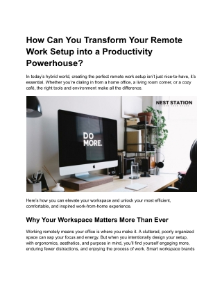 How Can You Transform Your Remote Work Setup into a Productivity Powerhouse?