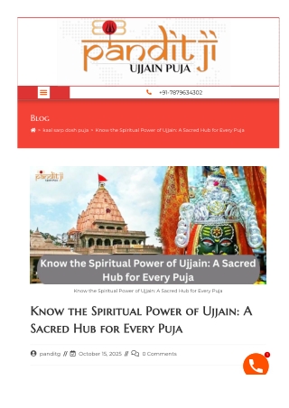 Know the Spiritual Power of Ujjain A Sacred Hub for Every Puja