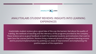 Analytixlabs Student Reviews: Insights into Learning Experiences