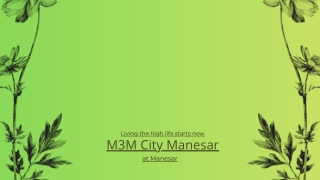 M3M City Manesar - Indulge in luxurious lifestyles