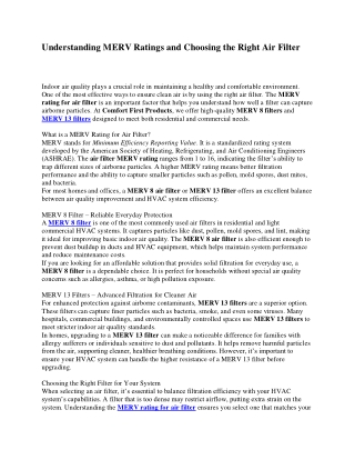 Understanding MERV Ratings and Choosing the Right Air Filter