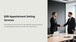 B2B Appointment Setting Services That Drive Qualified Sales Meetings