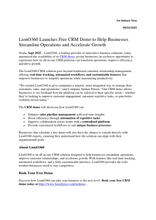 PR-CRM Demo