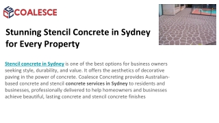 Stunning Stencil Concrete in Sydney for Every Property