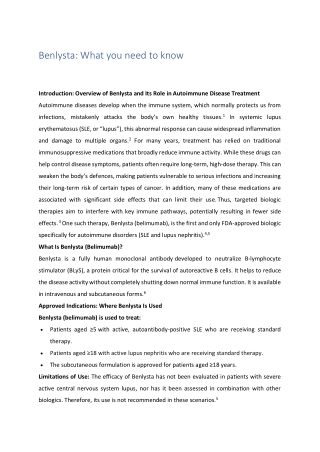 Benlysta- What you need to know