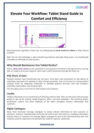 An informative guide on tablet or iPad kiosks for your business