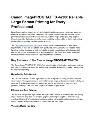 Canon imagePROGRAF TX-4200