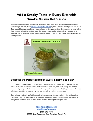 Add a Smoky Taste in Every Bite with Smoke Guava Hot Sauce