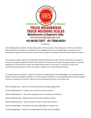 Truck Weighing Scales, Truck Weighbridge, DharamKanta, Industrial Weight Machine
