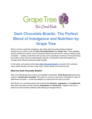 Dark Chocolate Brazils – Rich, Indulgent, and Nutritious