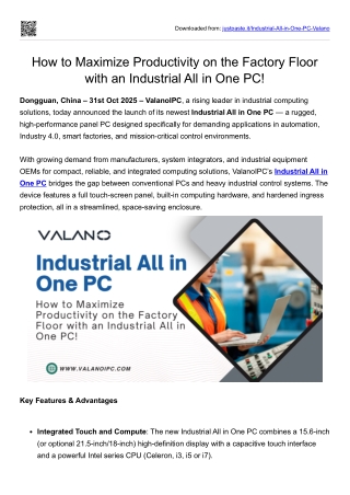 How to Maximize Productivity on the Factory Floor with an Industrial All in One PC!