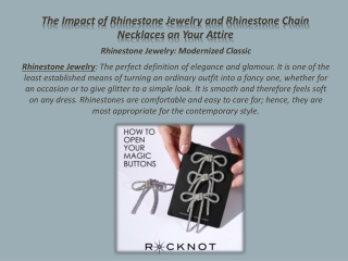 The Impact of Rhinestone Jewelry and Rhinestone Chain Necklaces on Your Attire