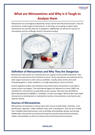 What are Nitrosamines and Why is it Tough to Analyze them