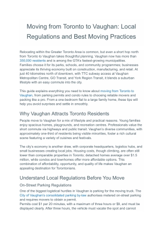 Moving from Toronto to Vaughan? Essential Local Rules & Best Practices for 2025