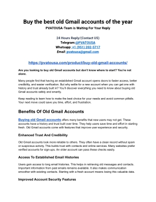 Buy the best old Gmail accounts of the year