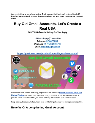 Buy Old Gmail Accounts. Let's Create a Real USA - Copy